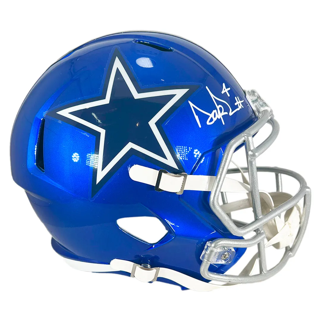 Dak Prescott Signed Dallas Cowboys Flash Full-Size Replica Football Helmet (Fanatics)