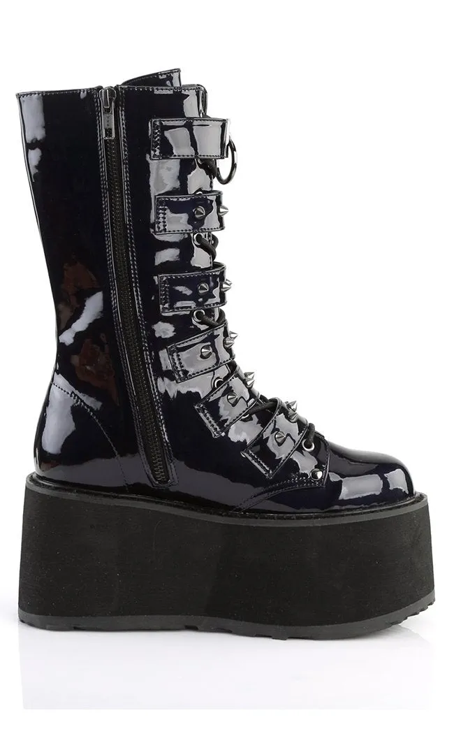 DAMNED-225 Black Holographic Boots