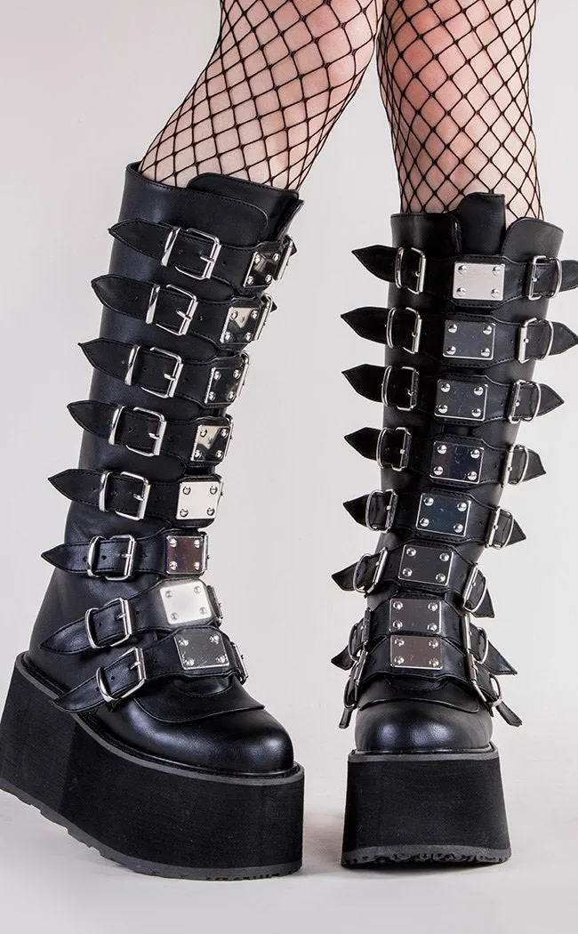 DAMNED-318 Black Vegan Leather Boots