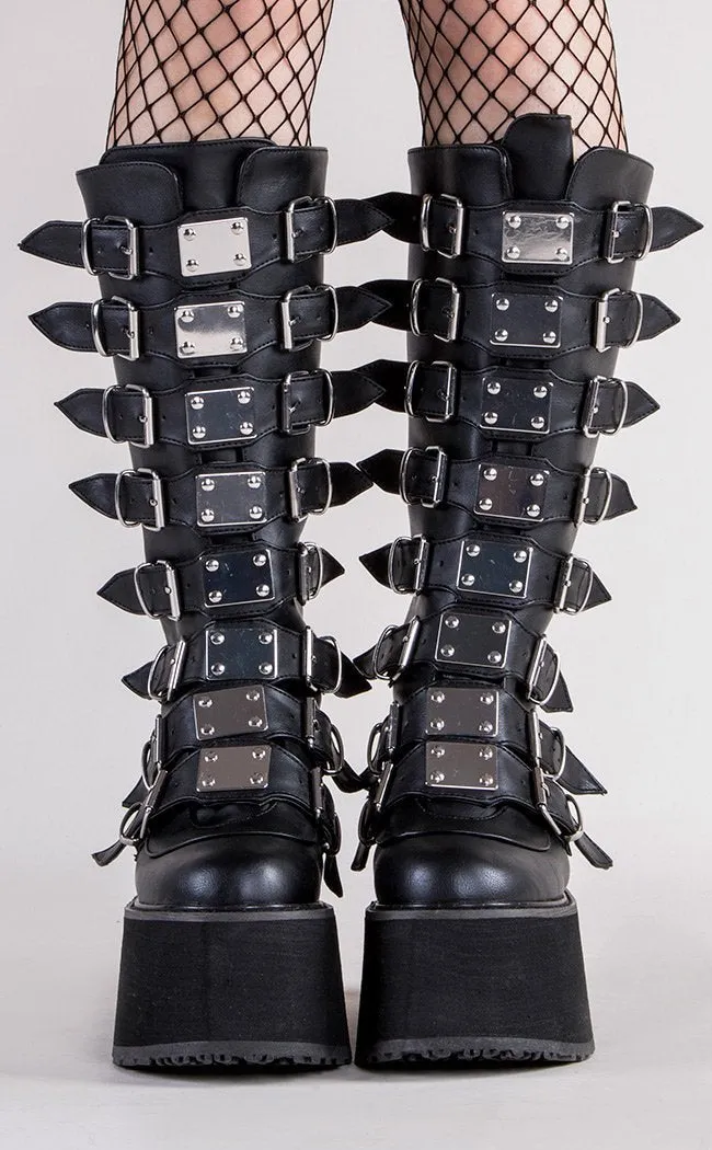 DAMNED-318 Black Vegan Leather Boots