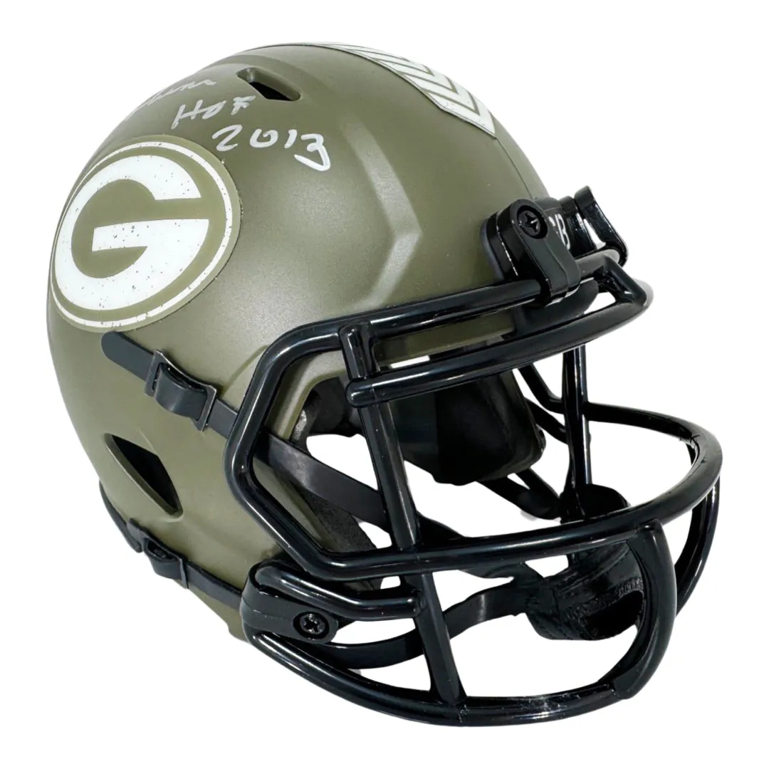 Dave Robinson Signed HOF 13 Inscription Green Bay Packers Salute to Service Speed Mini Football Helmet (JSA)