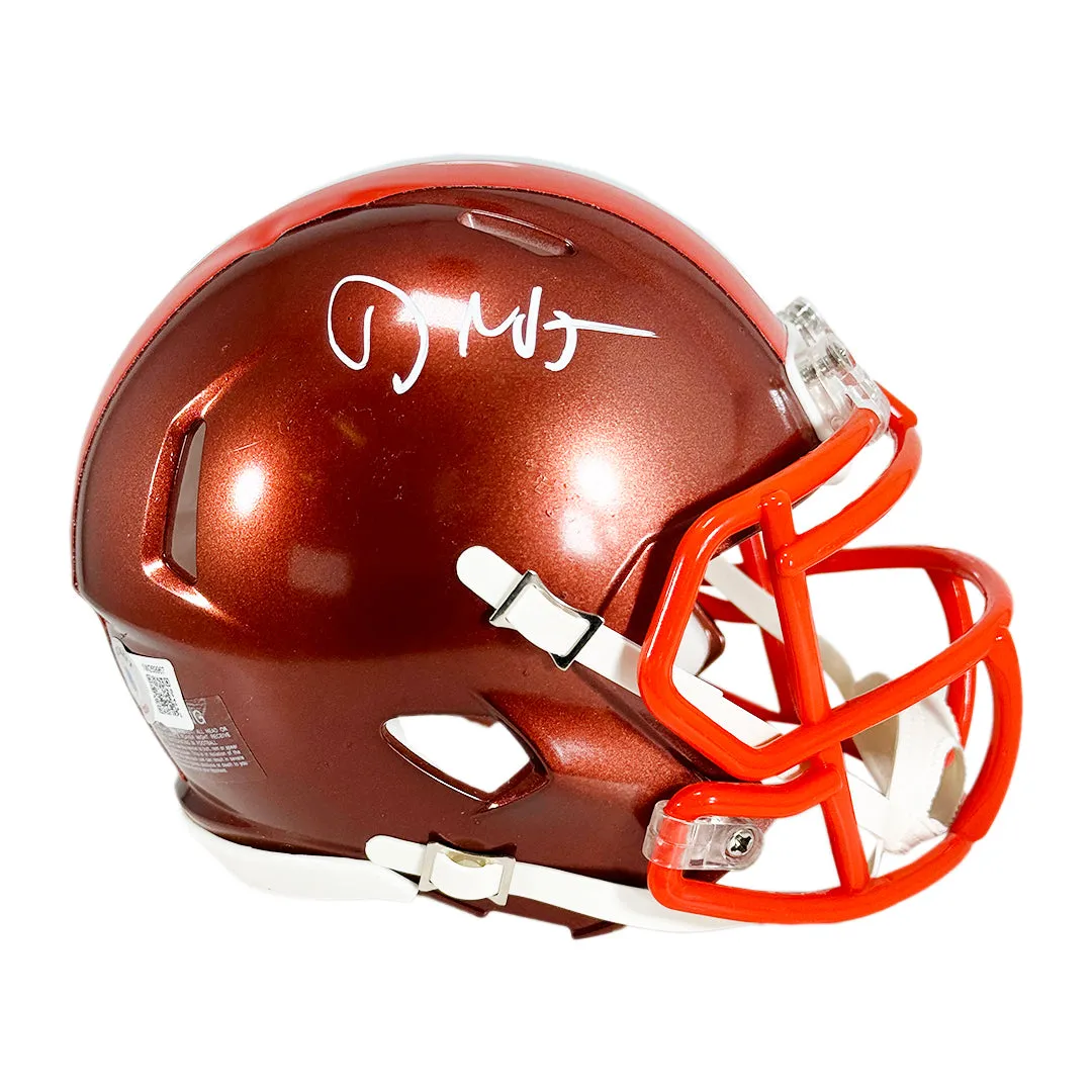 David Njoku Signed Cleveland Browns Flash Speed Mini Replica Football Helmet (Beckett)