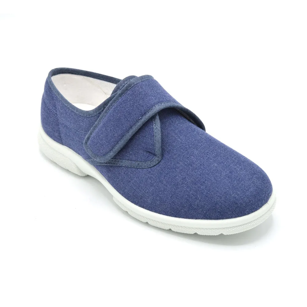 DB Cannock - Mens Extra Wide Fit Canvas Shoe - 6E Fitting - Navy