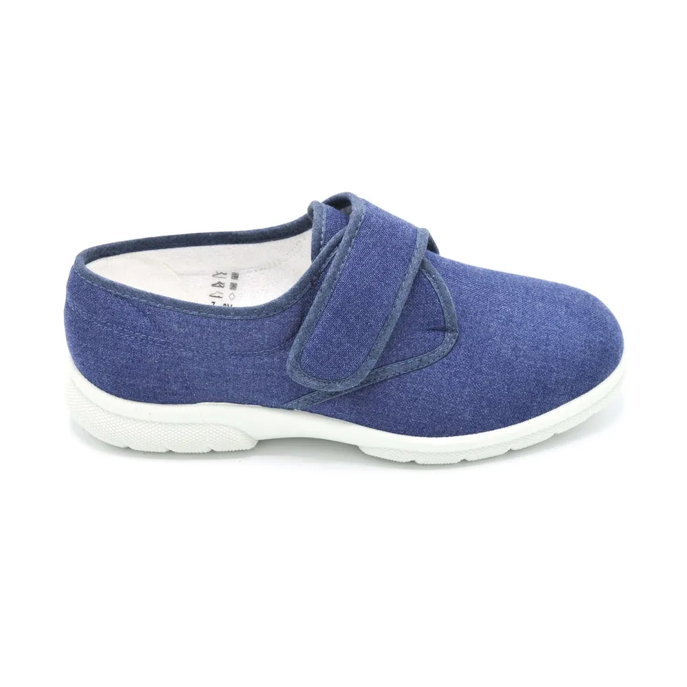 DB Cannock - Mens Extra Wide Fit Canvas Shoe - 6E Fitting - Navy