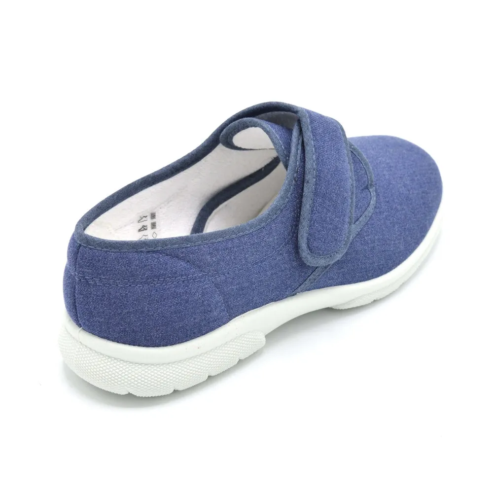 DB Cannock - Mens Extra Wide Fit Canvas Shoe - 6E Fitting - Navy