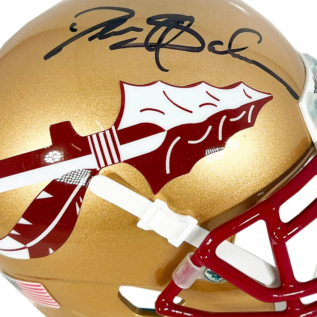 Deion Sanders Signed Florida State Seminoles Mini Schutt Football Helmet (JSA)