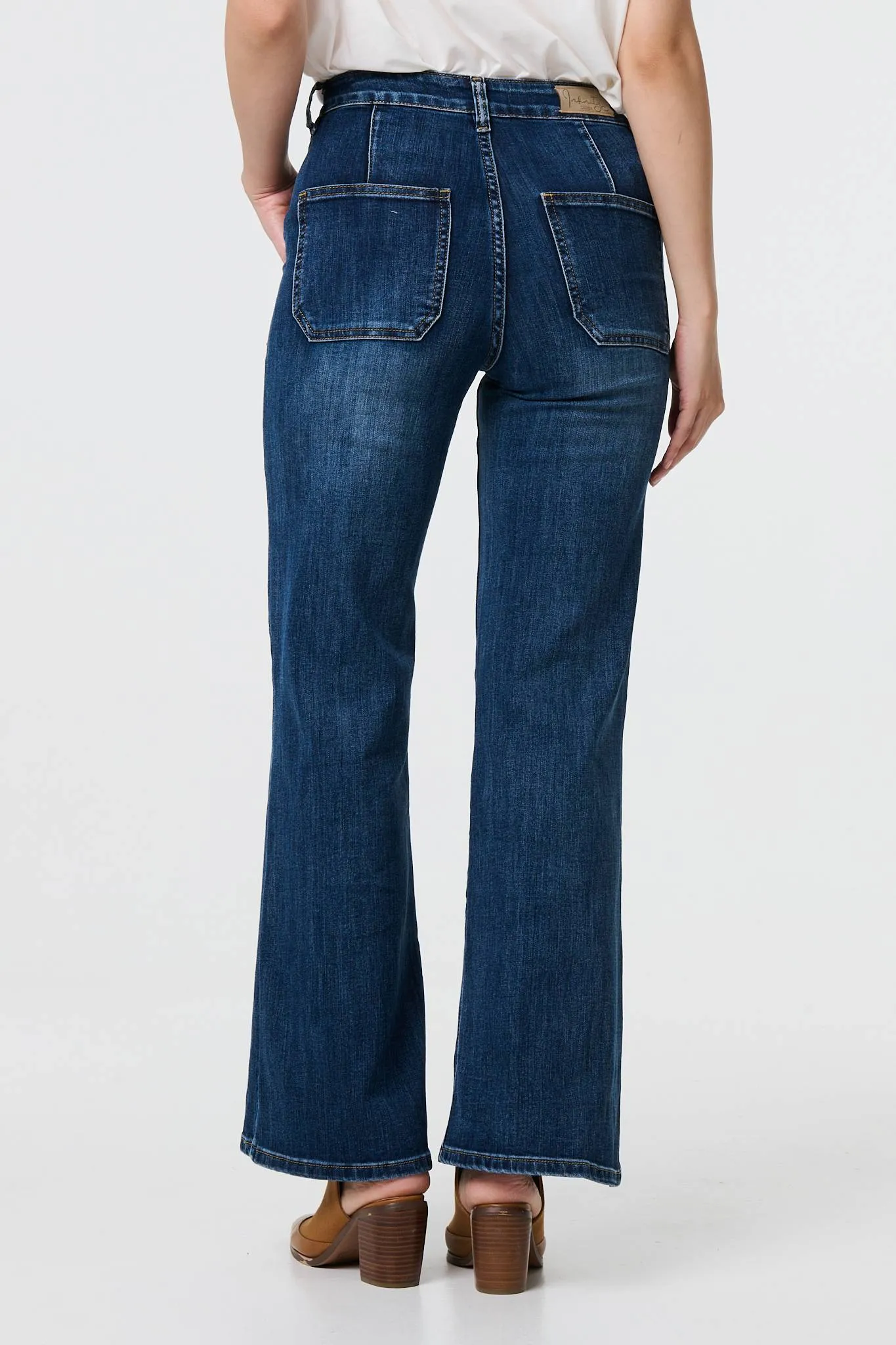 Denim Pocket Detail High Waist Jeans