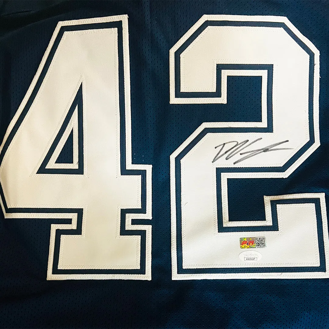 Deuce Vaughn Signed Dallas Navy Football Jersey (Beckett)