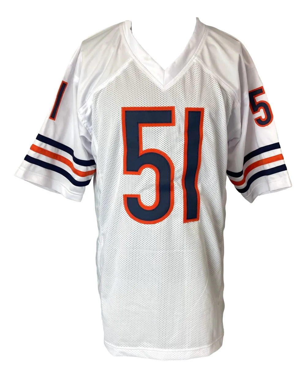 Dick Butkus Chicago Signed White Stat Football Jersey HOF 79 JSA