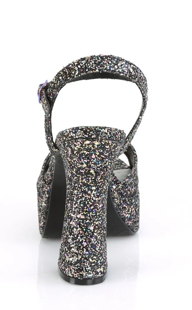 DOLLY-09 Black Glitter Mary Jane Heels