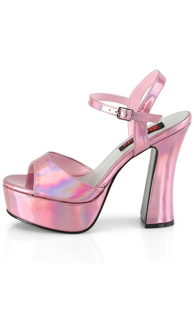 DOLLY-09 Pink Holographic Mary Jane Heels