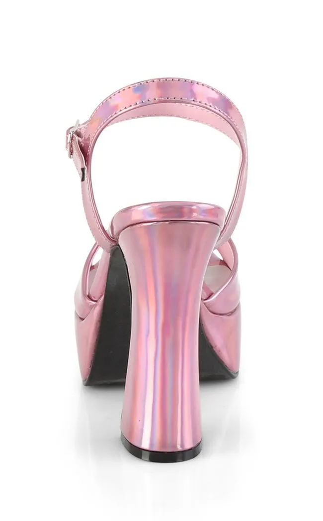 DOLLY-09 Pink Holographic Mary Jane Heels