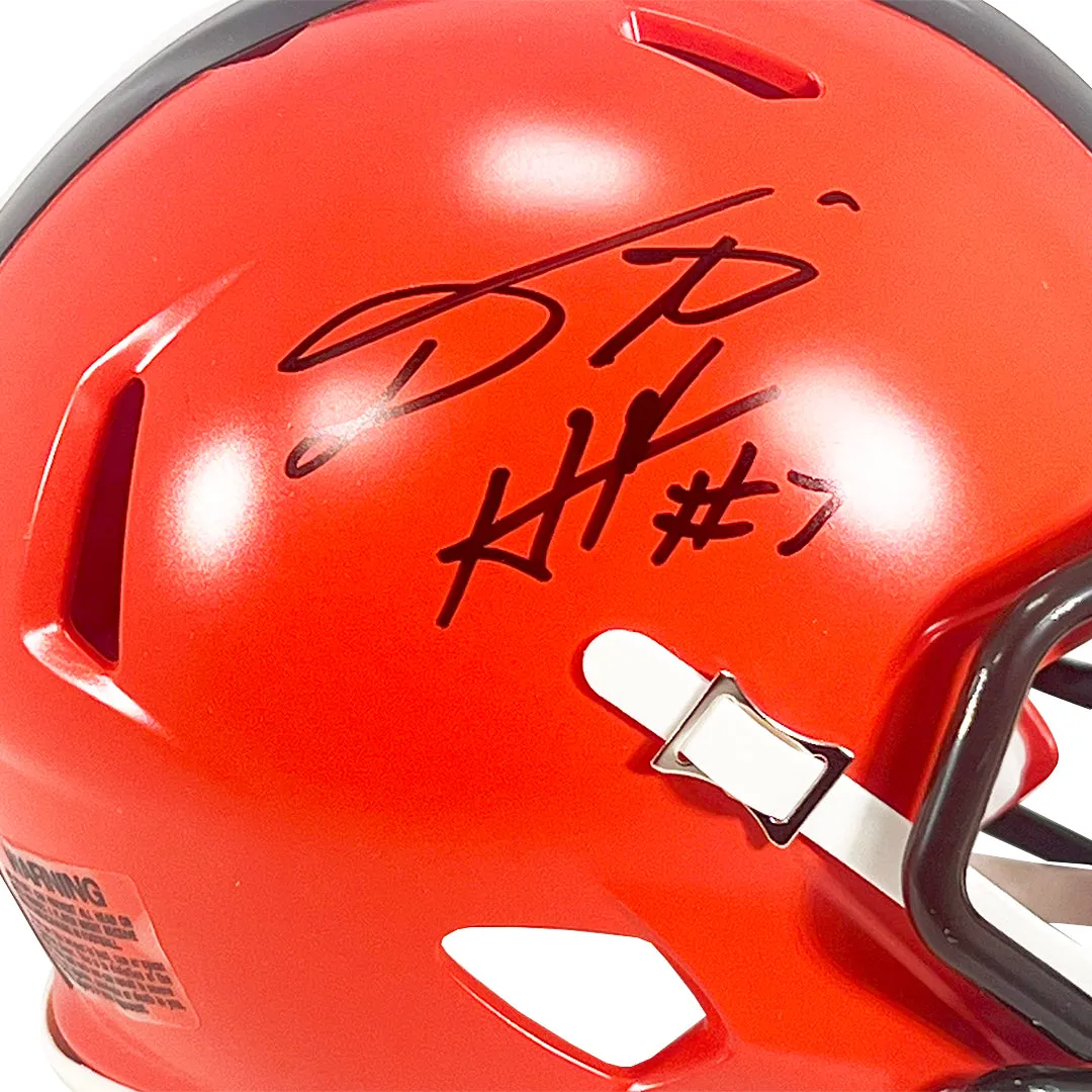 Dustin Hopkins Signed Cleveland Browns Speed Mini Football Helmet (JSA)