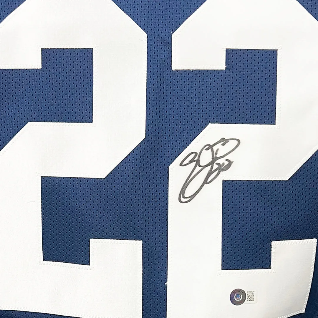 Emmitt Smith Signed Dallas Thanksgiving Football Jersey (Beckett)