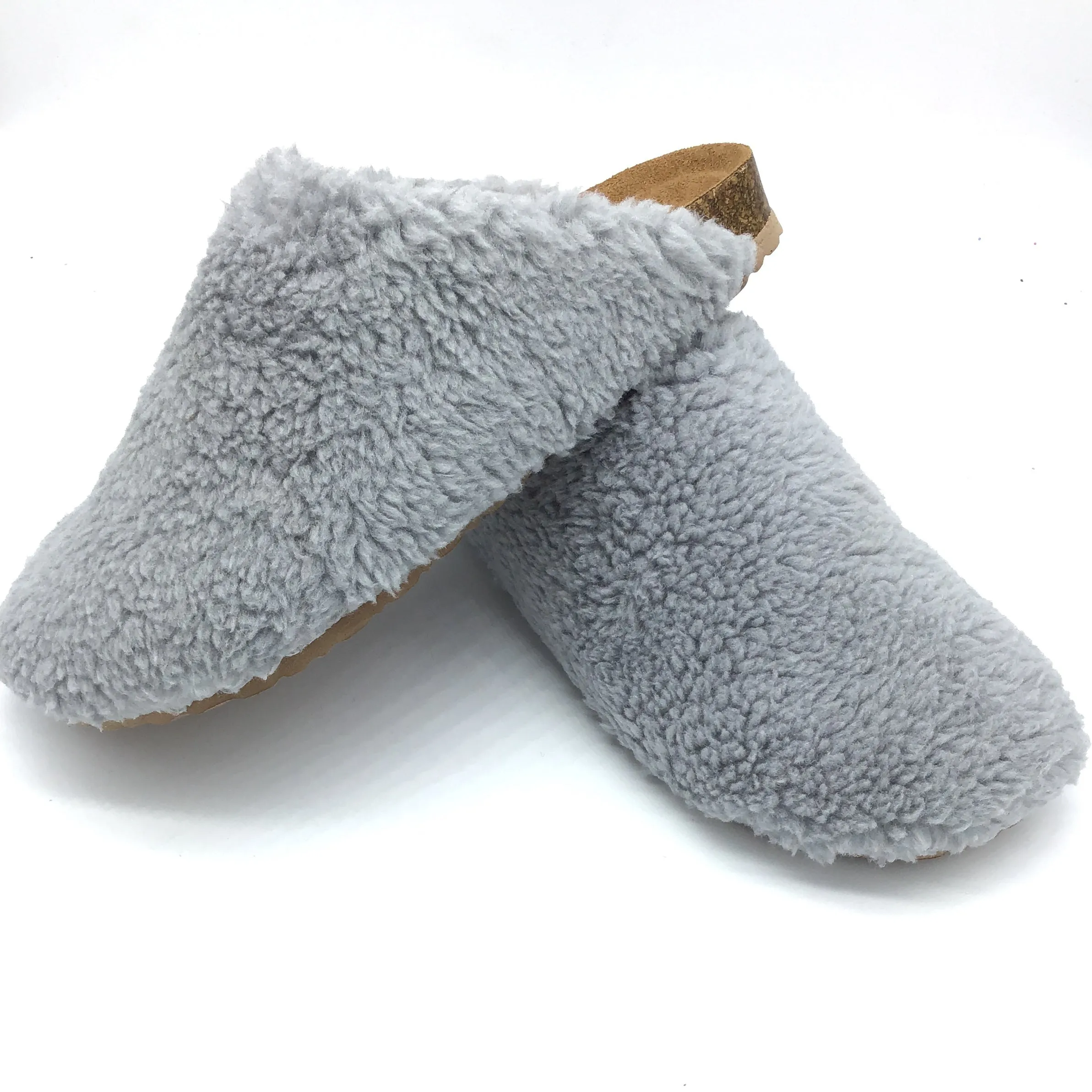 Emotion By Soda Open Back Faux Fur Slipper (Grey)