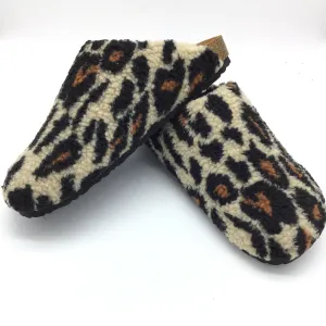 Emotion By Soda Open Back Faux Fur Slipper (Leopard)