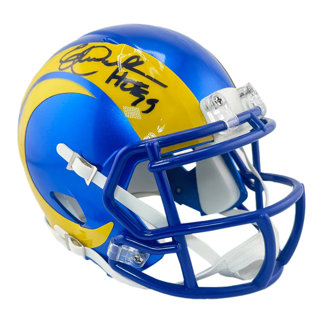 Eric Dickerson Signed HOF 99 Inscription Los Angeles Rams Speed Mini Football Helmet (Beckett)