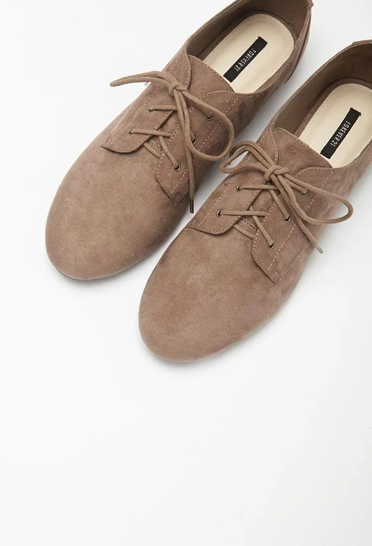 Faux Suede Oxfords