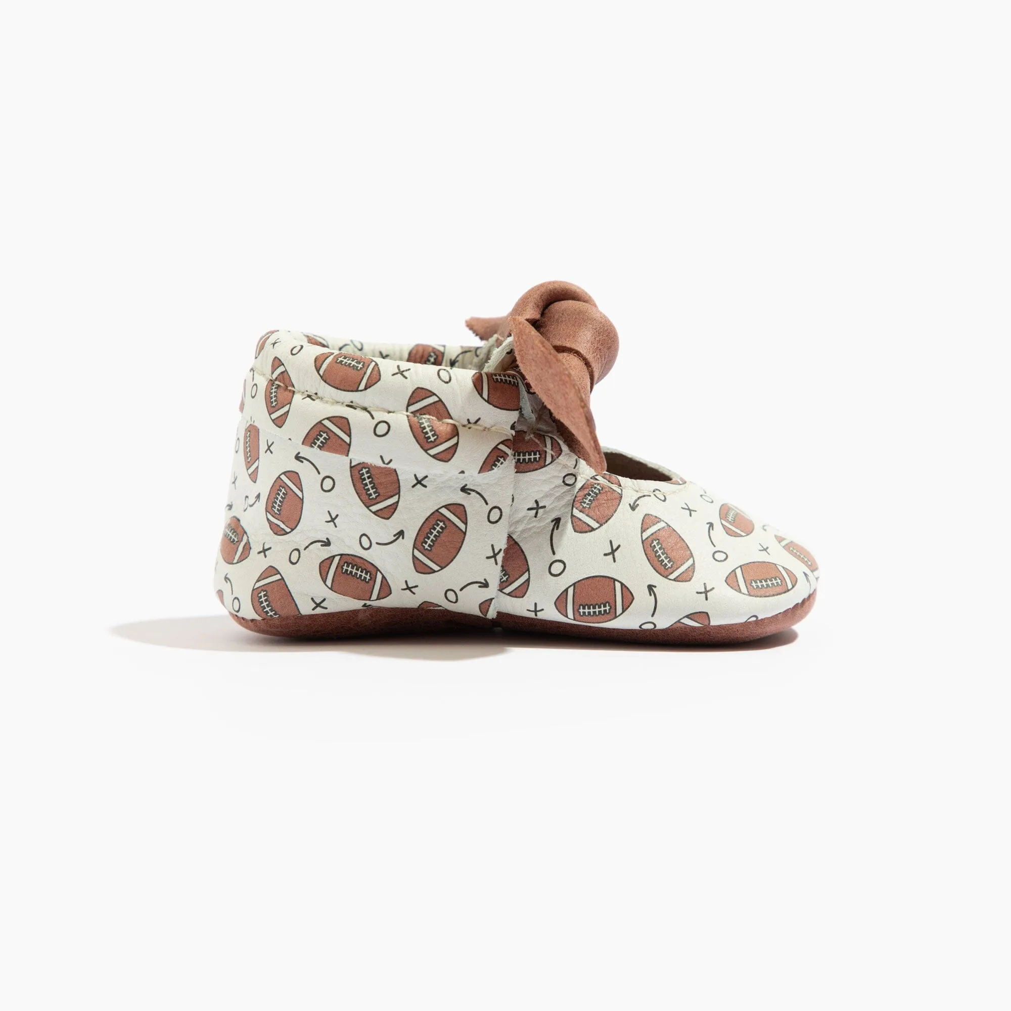 First Down Knotted Bow Baby Shoe