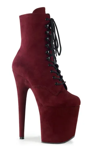 FLAMINGO-1020FS Burgundy Suede Ankle Boots