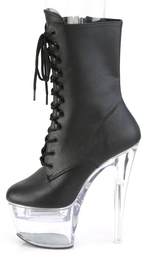 FLASHDANCE-1020-7 Black Vegan Leather Light Up Boots