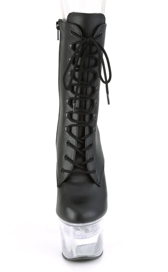 FLASHDANCE-1020-7 Black Vegan Leather Light Up Boots