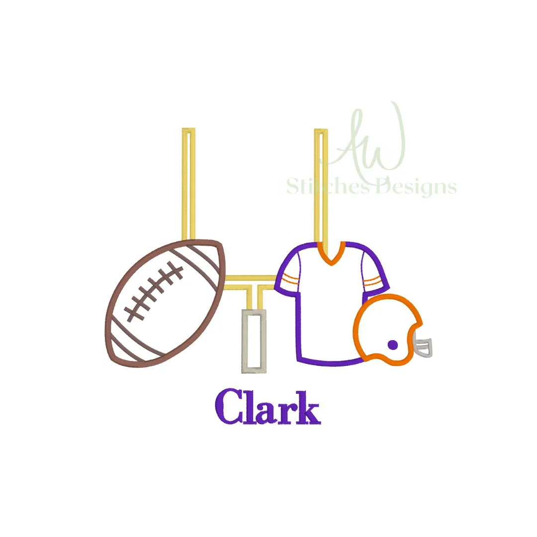 Football Jersey Game Day satin stitch outline