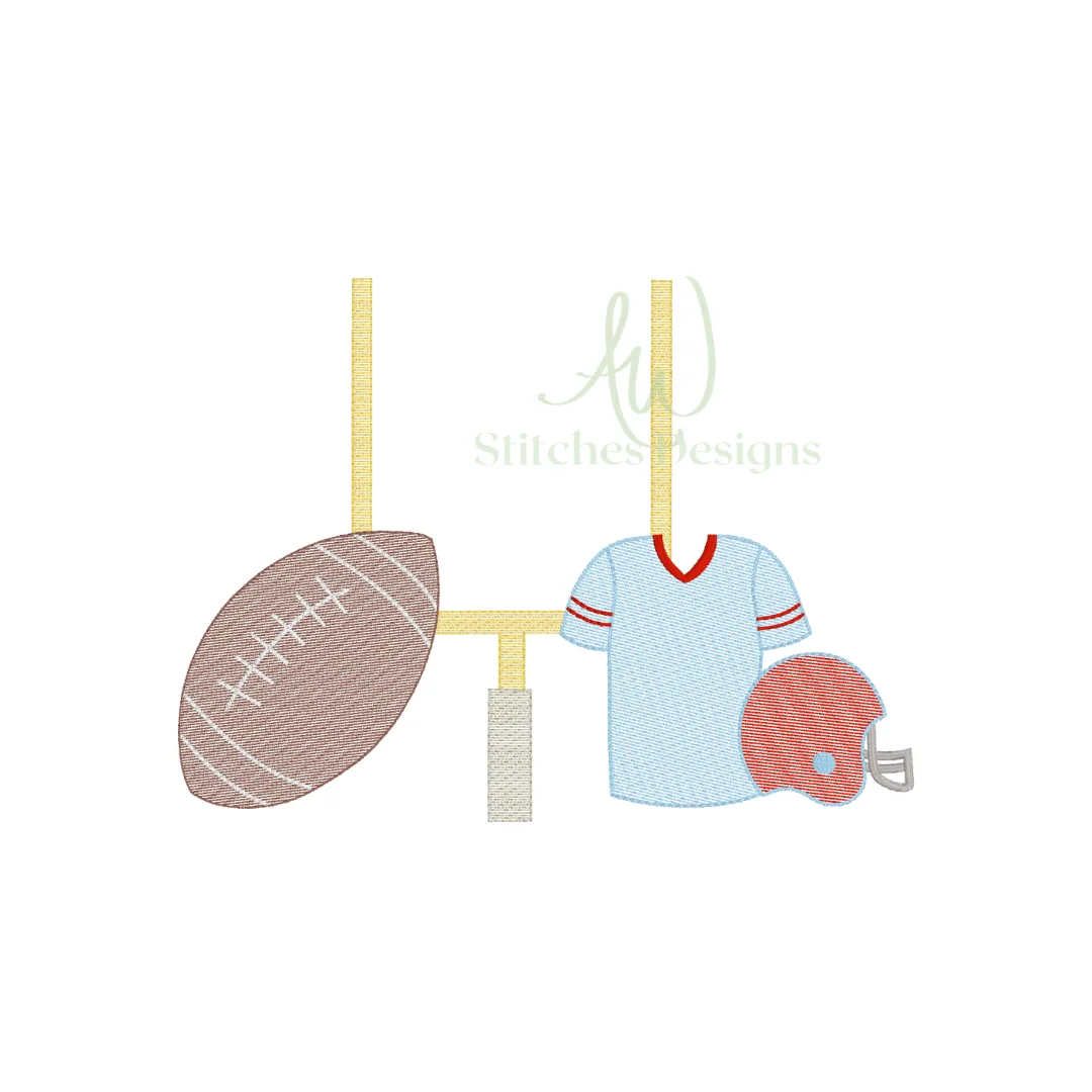 Football Jersey Game Day Trio sketch stitch