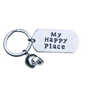 Football Keychain - My Happy Place Charm Keychain - Pick Charm