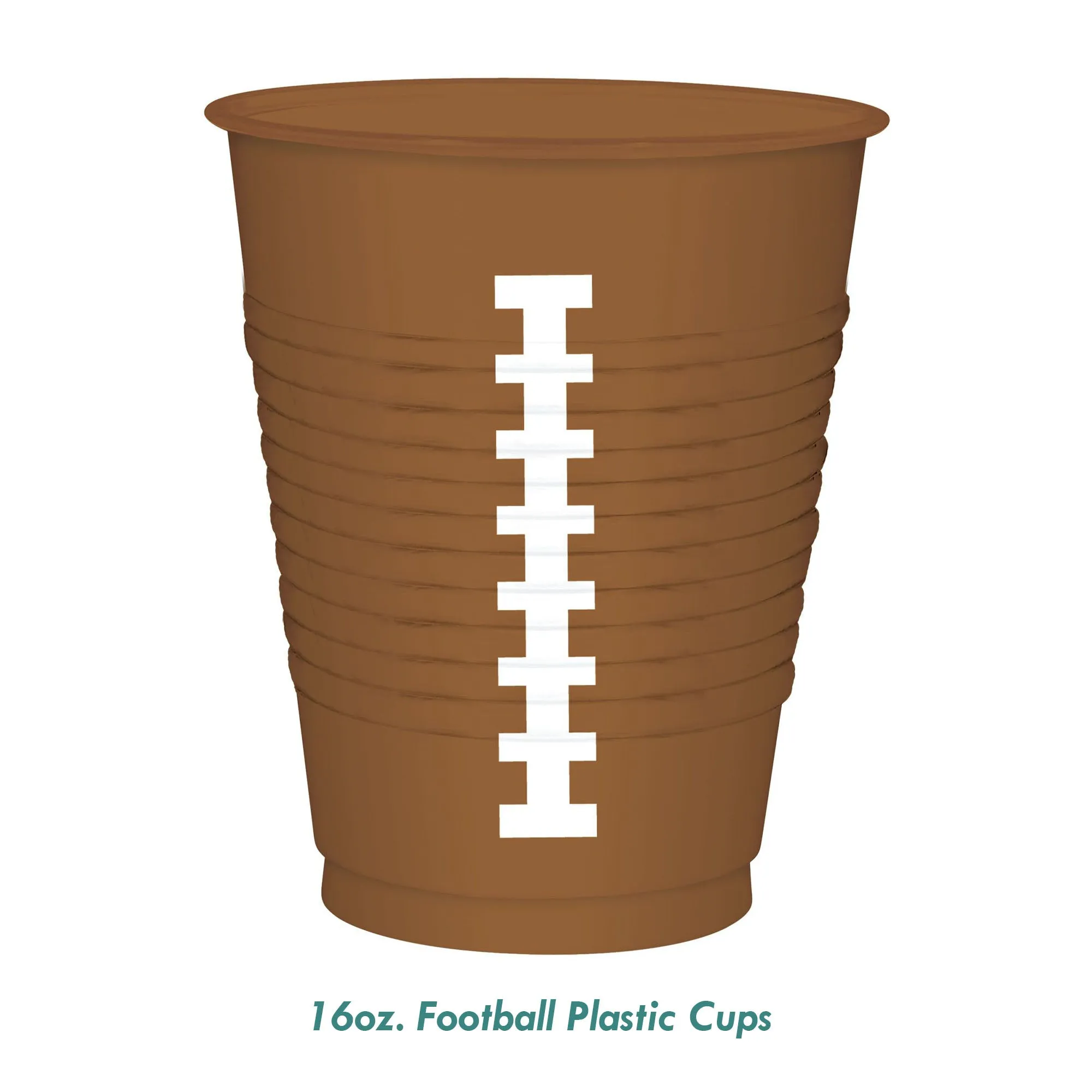 Football Party Supplies Plastic 16 Ounce Beverage Cups, 25 Count