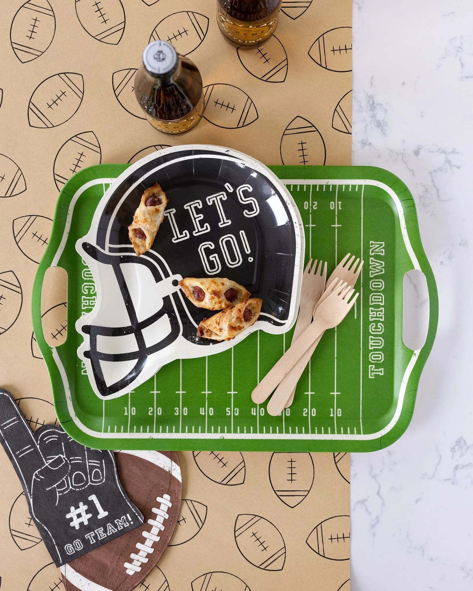 FTB930 -  Football Field Bamboo Reusable Tray