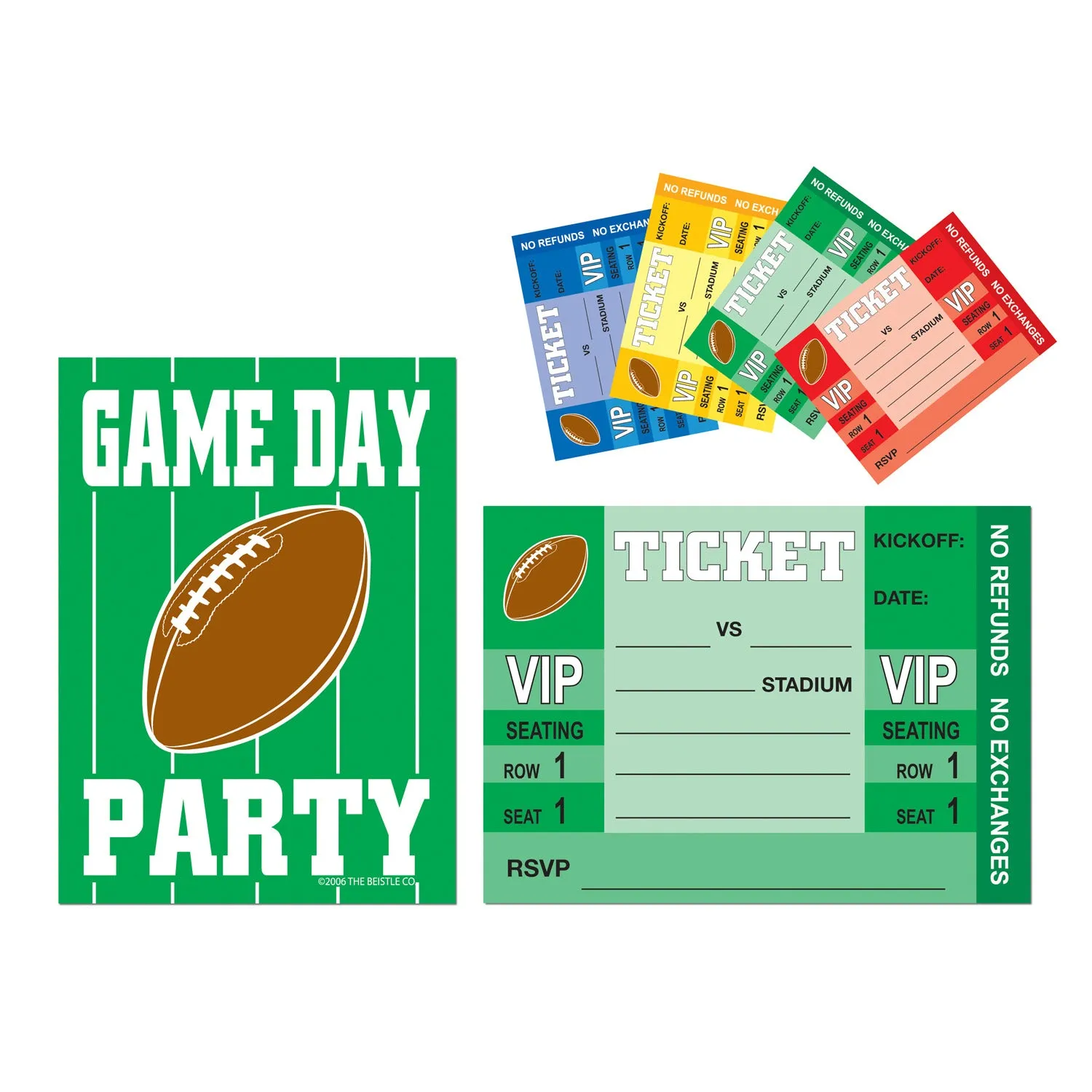 Game Day Football Invitations 10cm x 14cm 8pk