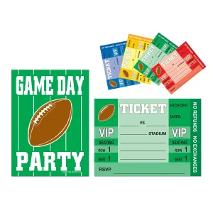 Game Day Football Invitations 10cm x 14cm 8pk