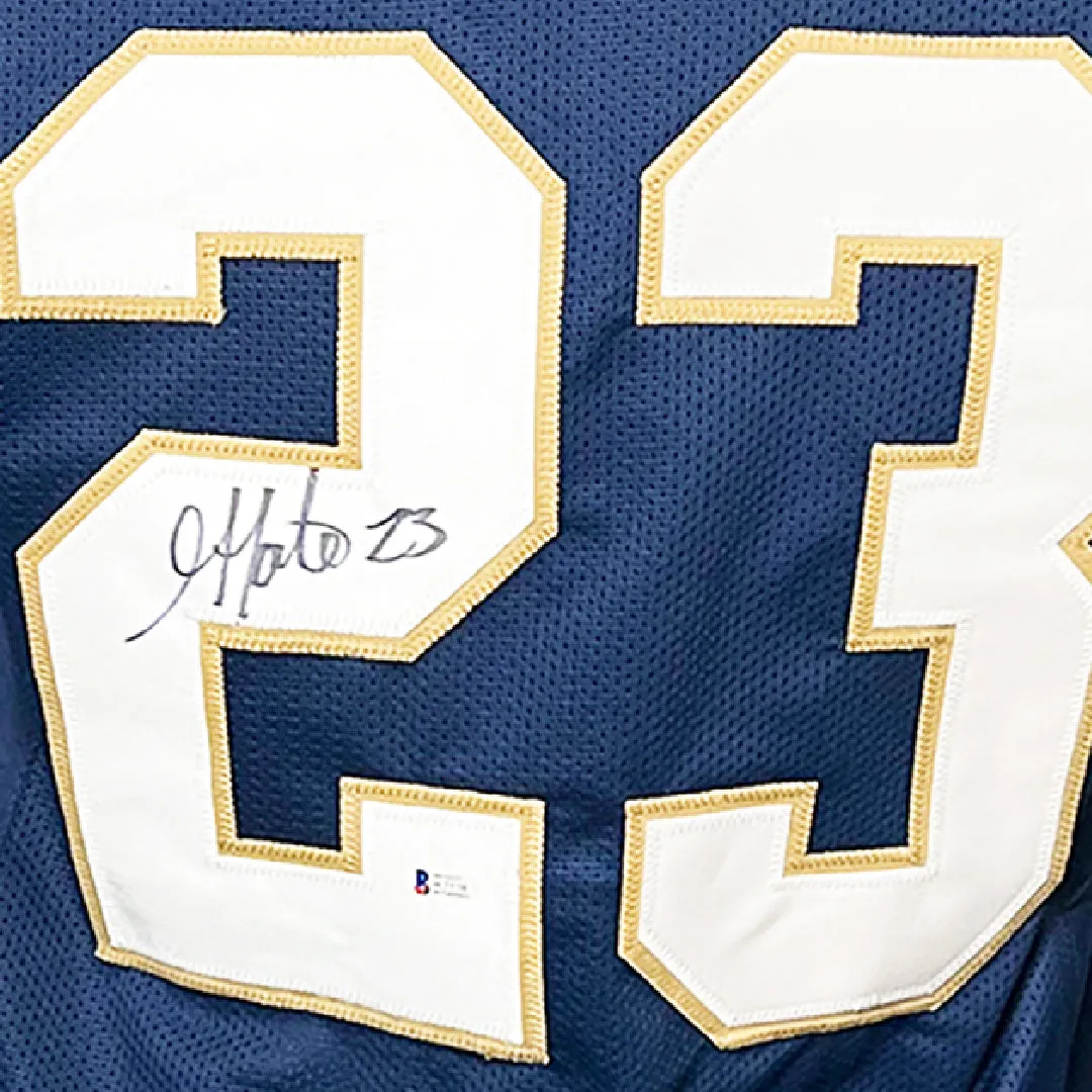 Golden Tate Signed Notre Dame College Blue Football Jersey (Beckett)