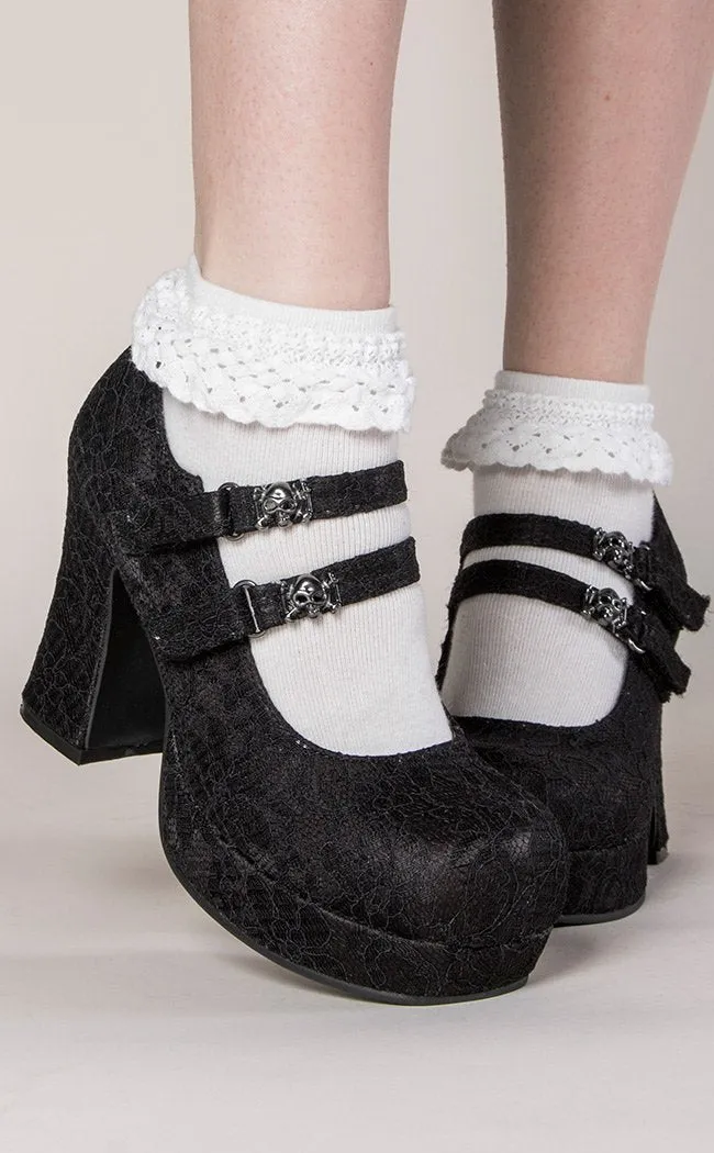 GOTHIKA-09 Black Lace Mary Jane Heels