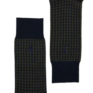 Houndstooth Socks - Olive