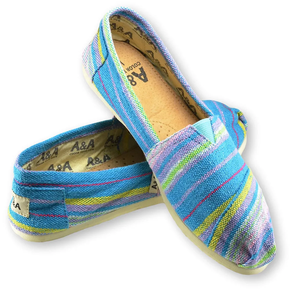 Indie Turquoise Canvas Slip On Shoes for Women