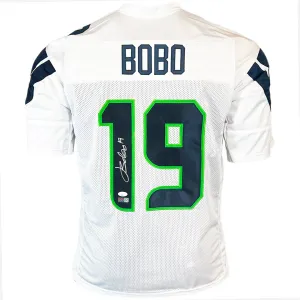 Jake Bobo Signed Seattle White Football Jersey (JSA)