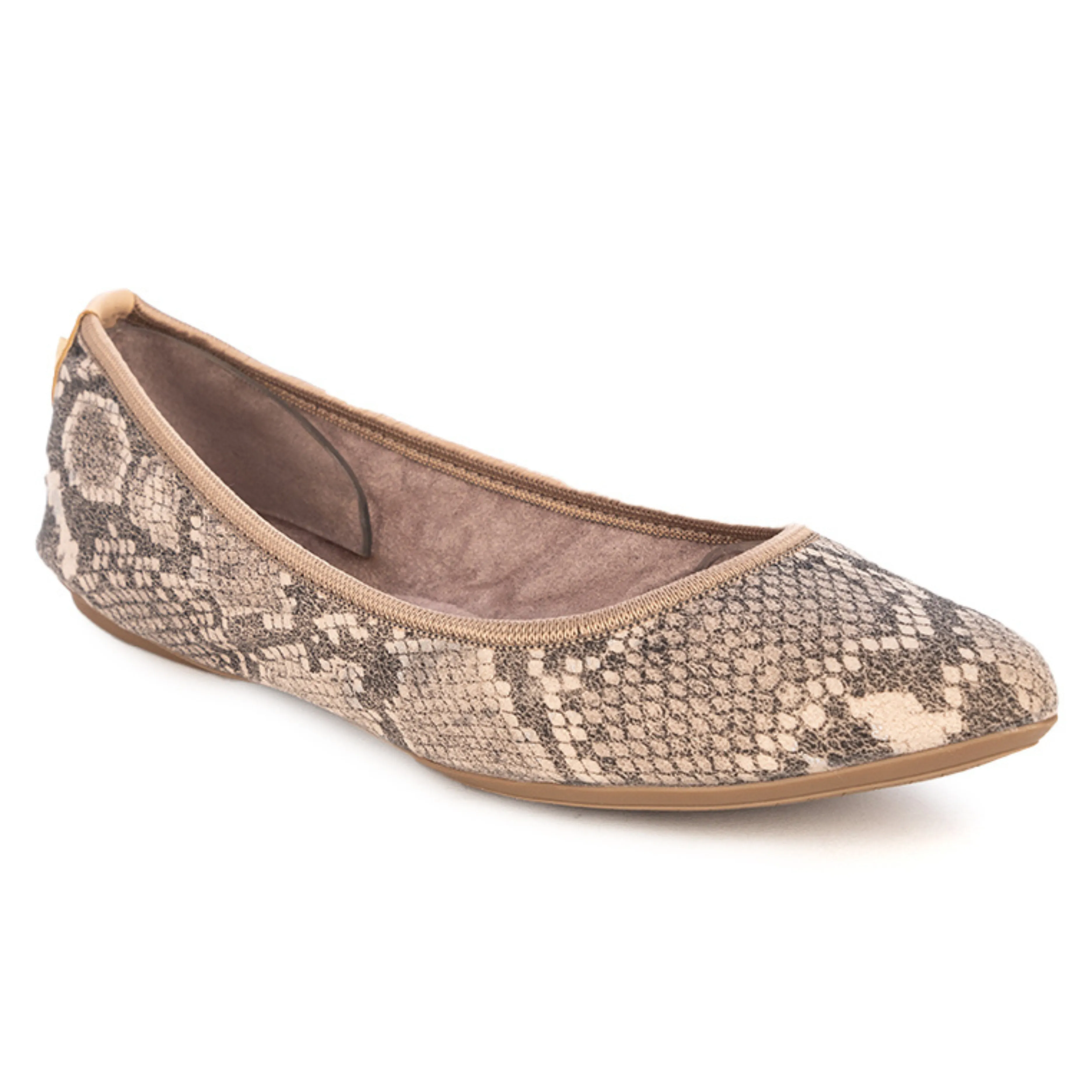 JANEY Ballet Flat Shoes - Tan Cobra