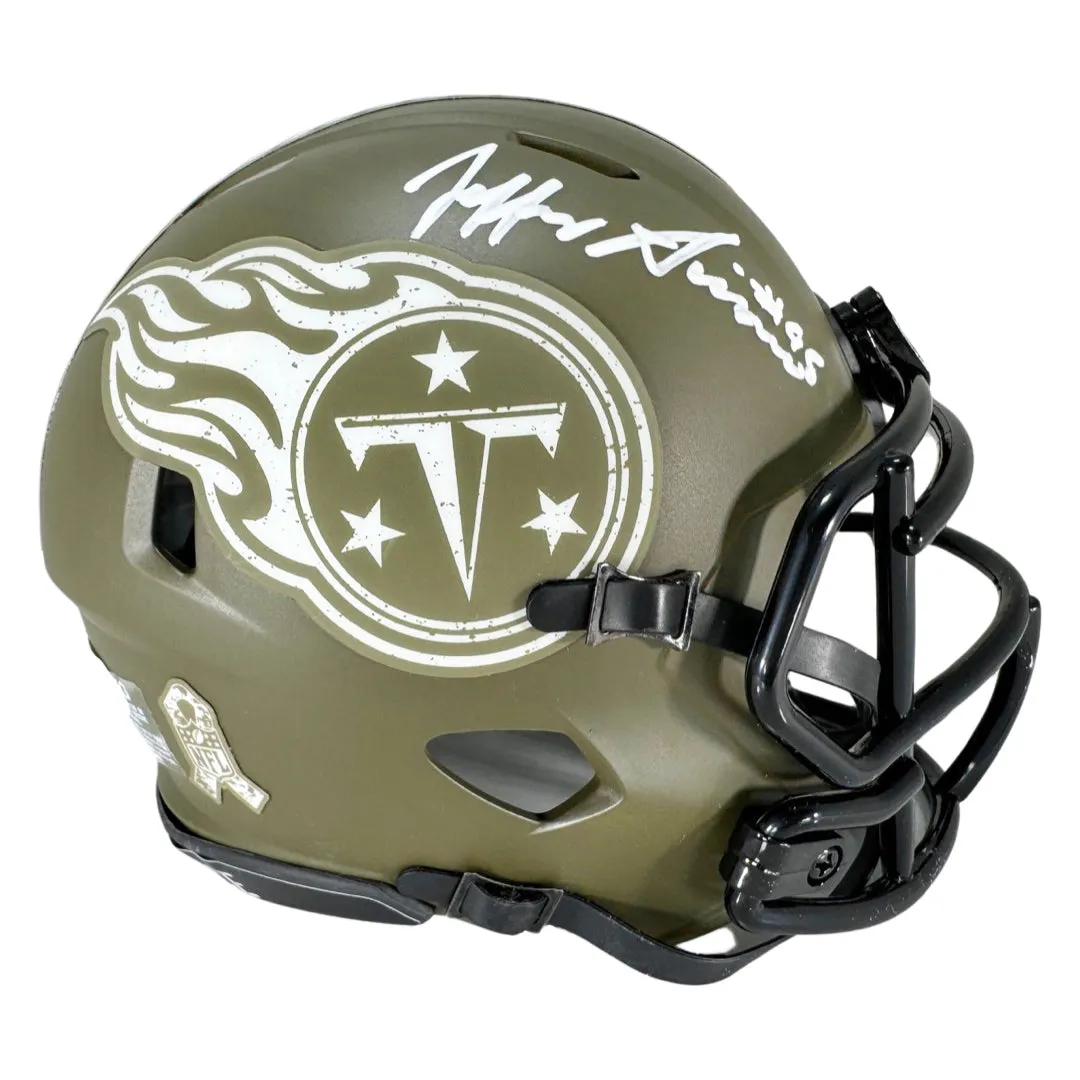 Jeffery Simmons Signed Tennessee Titans Salute to Service Mini Football Helmet (JSA)