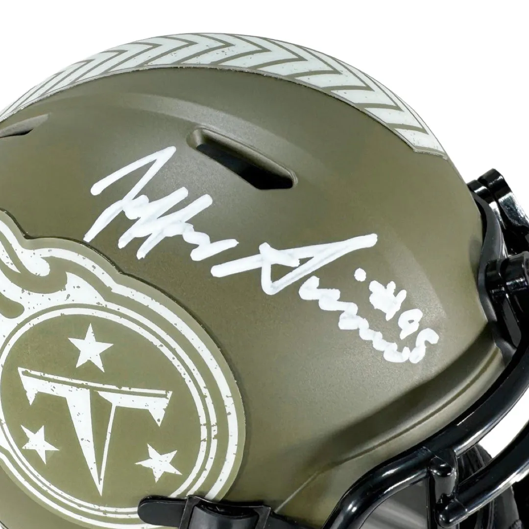 Jeffery Simmons Signed Tennessee Titans Salute to Service Mini Football Helmet (JSA)