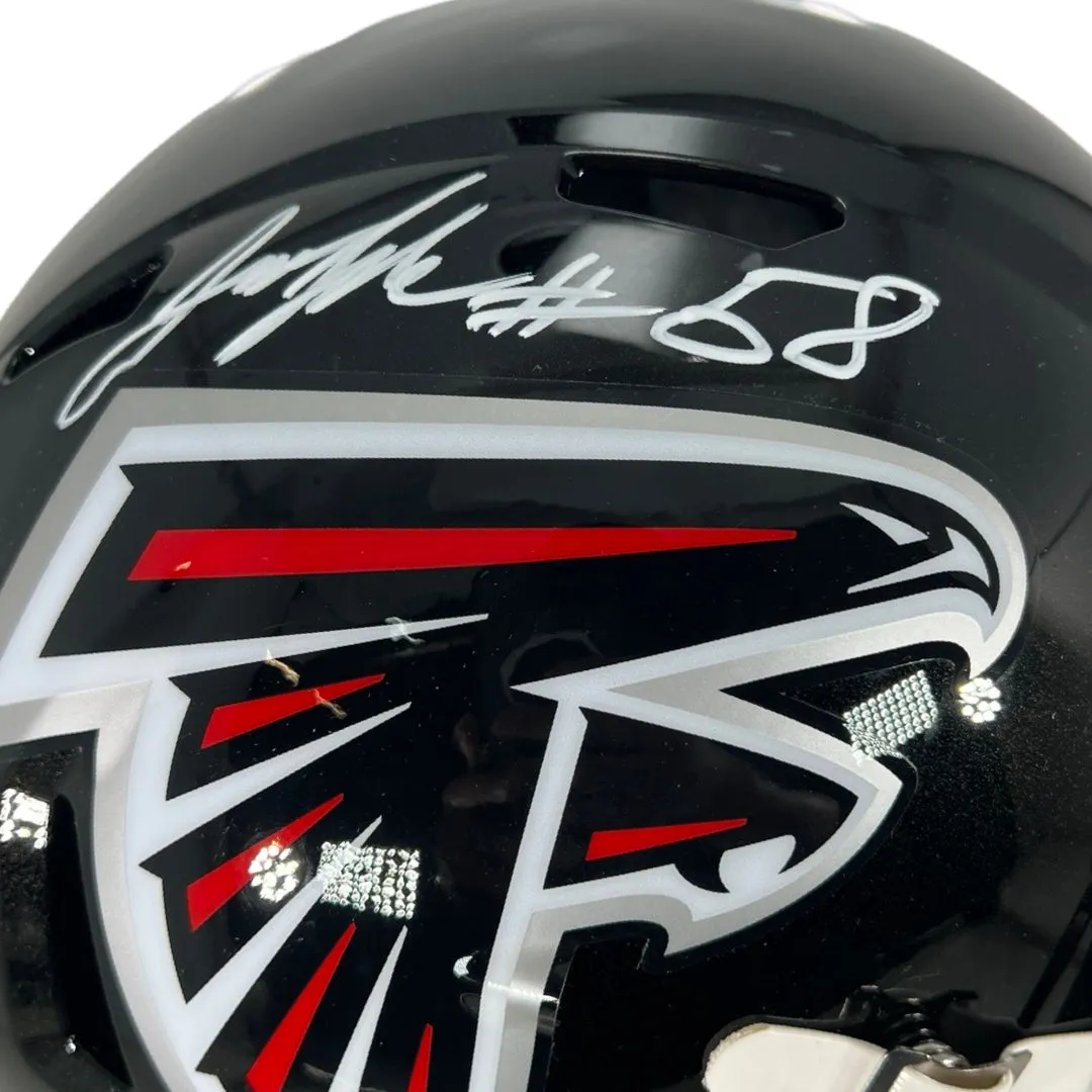 Jessie Tuggle Signed Atlanta Falcons Speed Full-Size Replica Football Helmet (JSA)