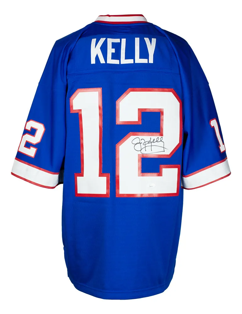 Jim Kelly Signed Buffalo Bills Blue Mitchell & Ness Football Jersey JSA ITP