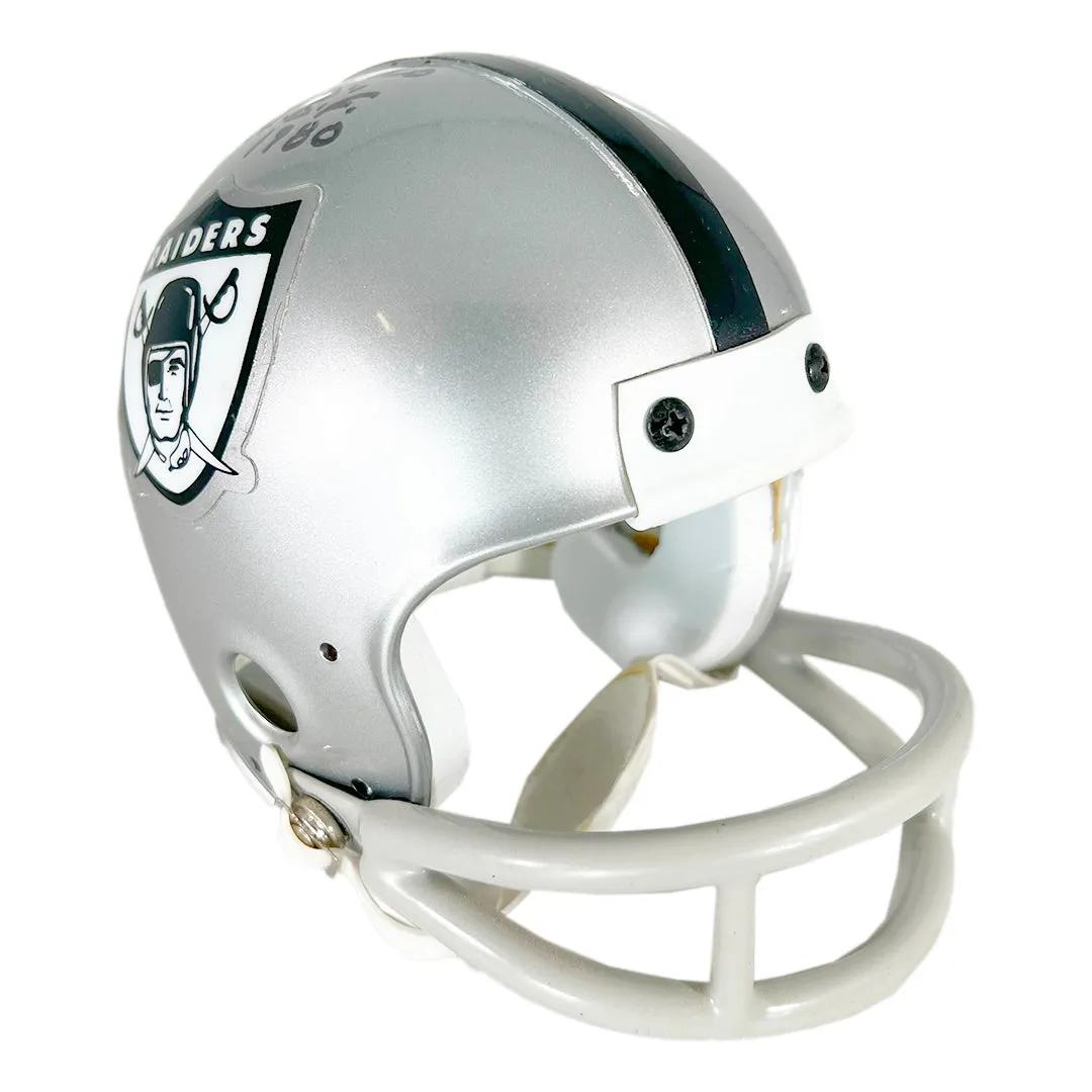 Jim Otto Signed HOF 1980 Inscription Oakland Raiders Authentic Mini Football Helmet (Beckett)