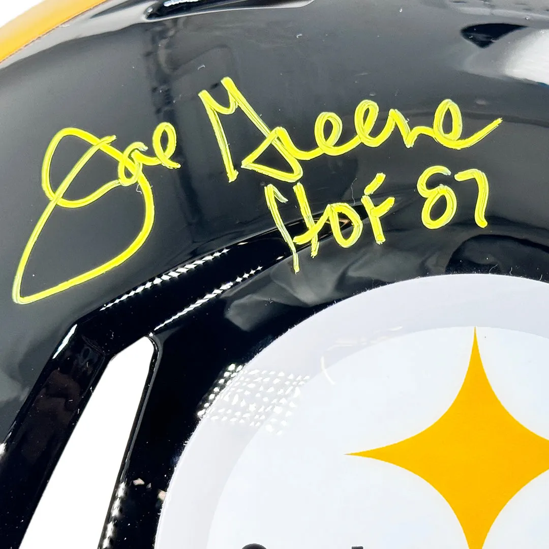 Joe Greene Signed HOF 87 Inscription Pittsburgh Steelers Authentic Speed Full-Size Football Helmet (Beckett)