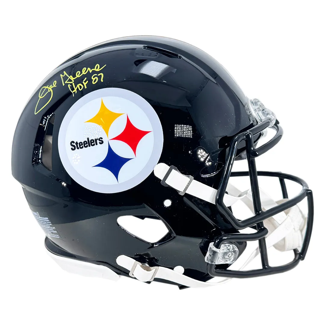 Joe Greene Signed HOF 87 Inscription Pittsburgh Steelers Authentic Speed Full-Size Football Helmet (Beckett)