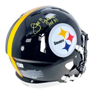 Joe Greene Signed HOF 87 Inscription Pittsburgh Steelers Authentic Speed Full-Size Football Helmet (Beckett)