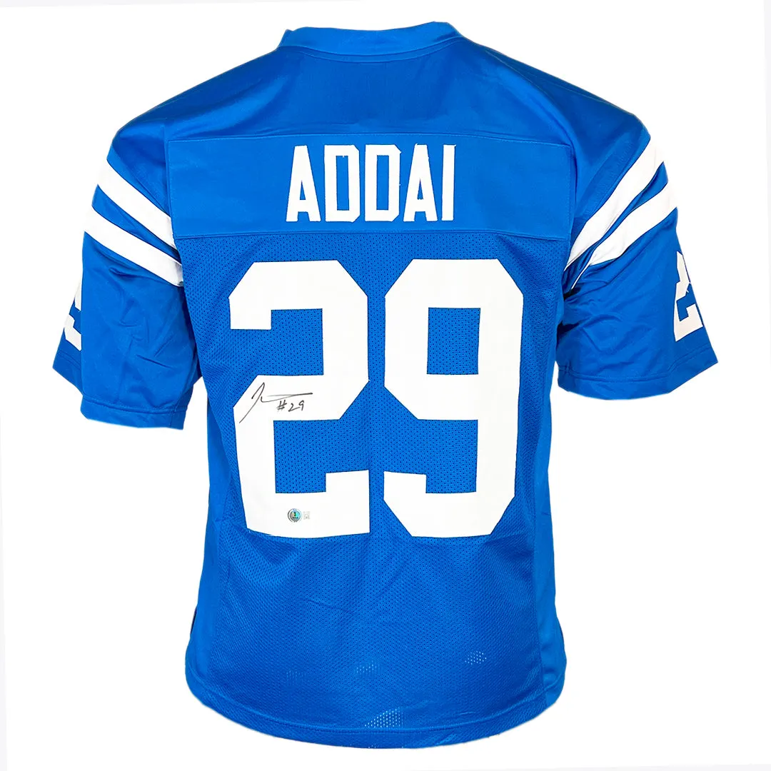 Joseph Addai Signed Indianapolis Blue Football Jersey (Beckett)