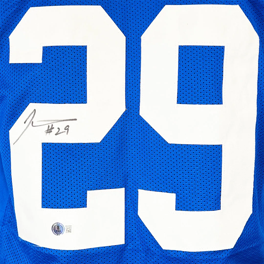 Joseph Addai Signed Indianapolis Blue Football Jersey (Beckett)