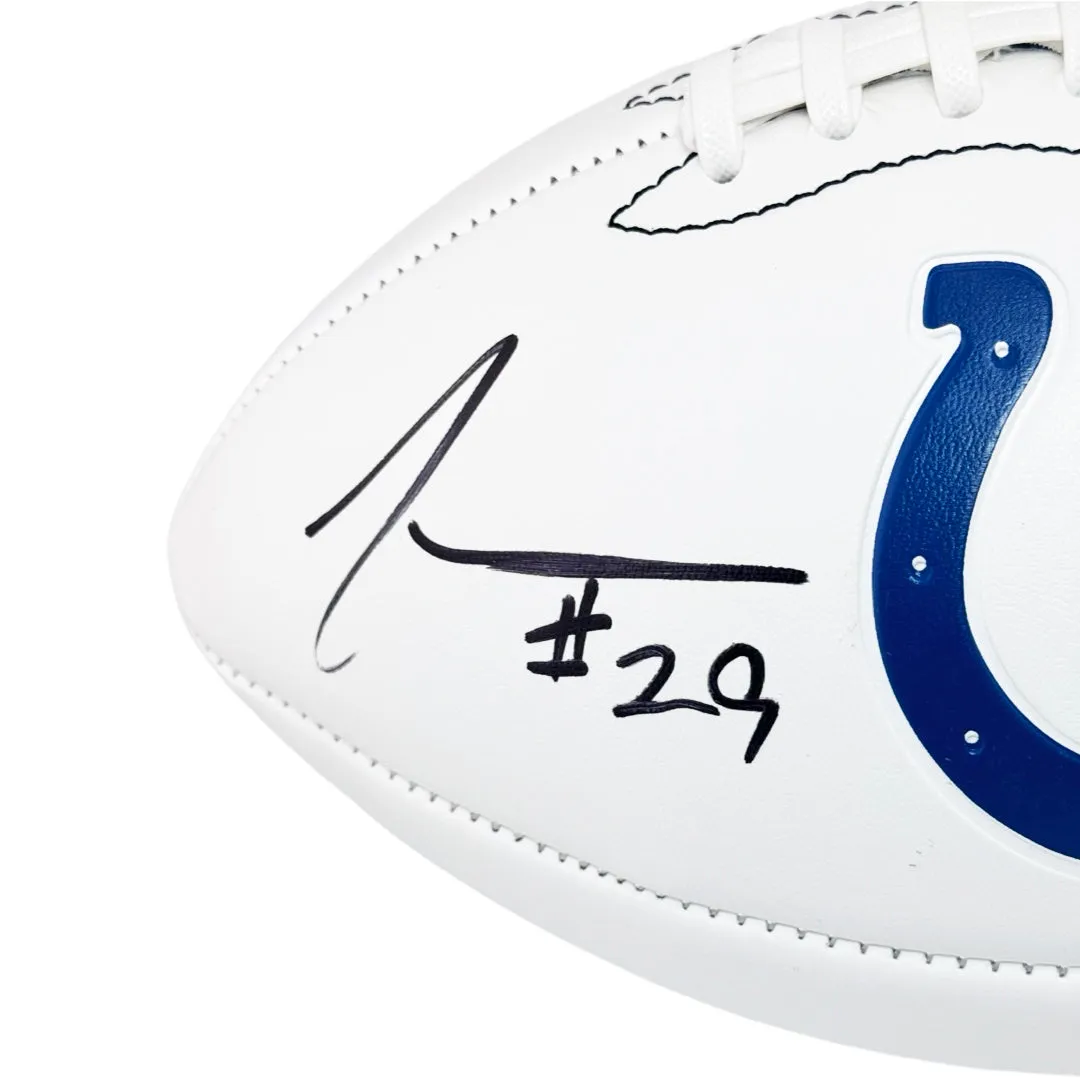 Joseph Addai Signed Indianapolis Colts Official NFL Team Logo White Football (Beckett)